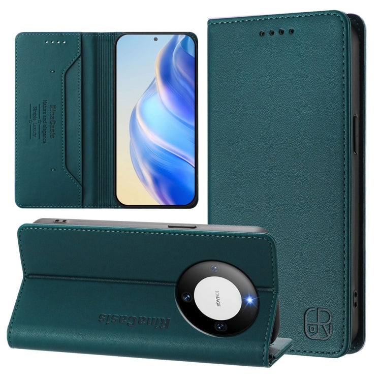 RC01 Dual-Folded Magnetic Suction RFID Leather Phone Case, For Huawei Pura 70, For Huawei Mate 60 Pro / Mate 60 Pro+, For Huawei Mate 60, For Huawei P60 Art, For Huawei P60 / P60 Pro, For Huawei Enjoy 50 Pro / nova Y90