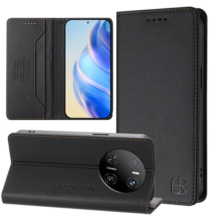 RC01 Dual-Folded Magnetic Suction RFID Leather Phone Case, For Huawei Mate 70, For Huawei Nova 13 Pro, For Huawei Nova 13 / Nova 12, For Huawei Pura 70 Pro / Pura 70 Pro+, For Huawei nova 12i Global, For Huawei nova 12s Global