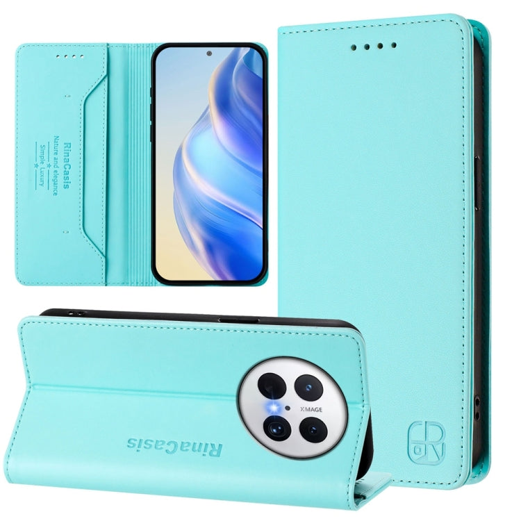 RC01 Dual-Folded Magnetic Suction RFID Leather Phone Case, For Huawei nova 16z / 15 / 14, For Huawei nova 16, For Huawei Pura 90 Pro Max 5G, For Huawei Pura 90 Pro 5G, For Huawei Mate 70 Air 5G, For Huawei Mate 70 Pro