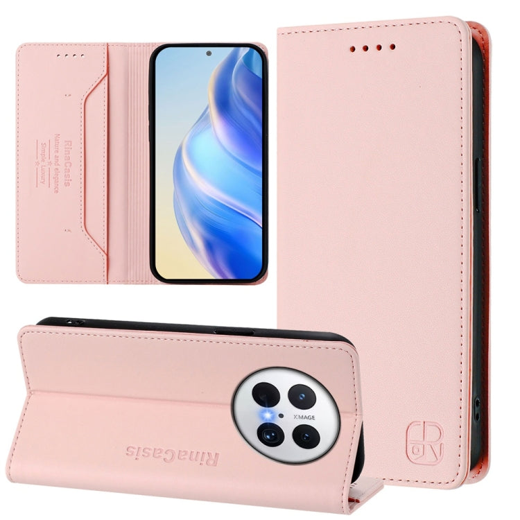 RC01 Dual-Folded Magnetic Suction RFID Leather Phone Case, For Huawei nova 16z / 15 / 14, For Huawei nova 16, For Huawei Pura 90 Pro Max 5G, For Huawei Pura 90 Pro 5G, For Huawei Mate 70 Air 5G, For Huawei Mate 70 Pro