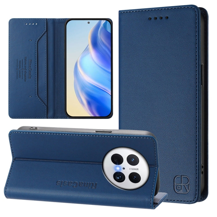 RC01 Dual-Folded Magnetic Suction RFID Leather Phone Case, For Huawei nova 16z / 15 / 14, For Huawei nova 16, For Huawei Pura 90 Pro Max 5G, For Huawei Pura 90 Pro 5G, For Huawei Mate 70 Air 5G, For Huawei Mate 70 Pro