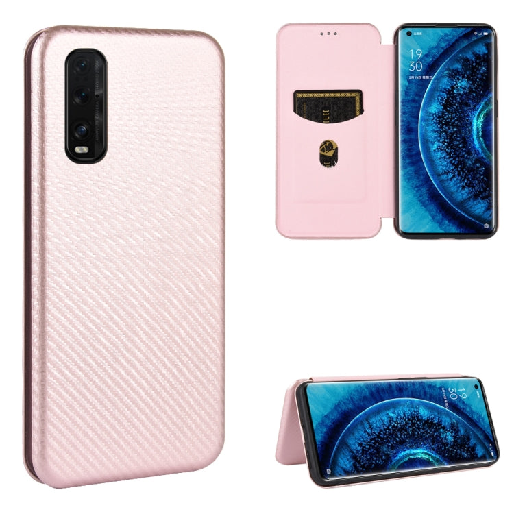 Carbon Fiber Texture Magnetic Horizontal Flip TPU + PC + PU Leather Case with Card Slot, For OPPO Find X2, For OPPO Realme C11, For OPPO Realme C15, For OPPO Reno2 Z / F, For OPPO Reno3 A(Japanese Version), For OPPO Reno4 Pro 5G, For OPPO Reno A       ...