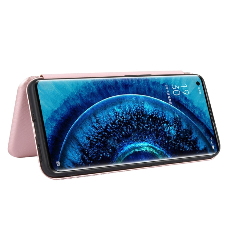 Carbon Fiber Texture Magnetic Horizontal Flip TPU + PC + PU Leather Case with Card Slot, For OPPO Find X2, For OPPO Realme C11, For OPPO Realme C15, For OPPO Reno2 Z / F, For OPPO Reno3 A(Japanese Version), For OPPO Reno4 Pro 5G, For OPPO Reno A       ...