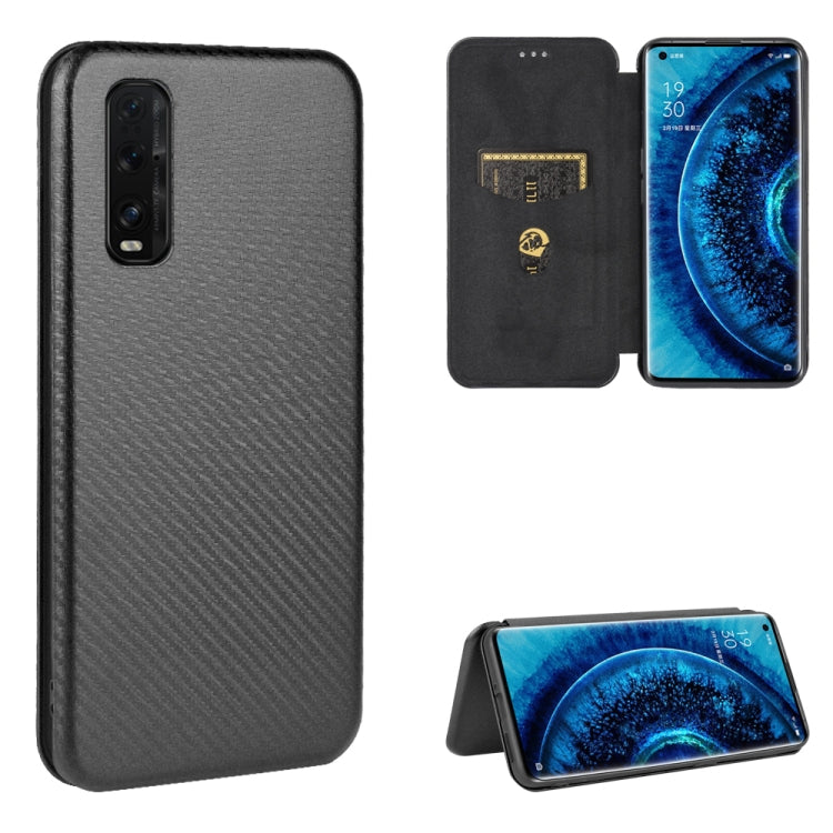 Carbon Fiber Texture Magnetic Horizontal Flip TPU + PC + PU Leather Case with Card Slot, For OPPO Find X2, For OPPO Realme C11, For OPPO Realme C15, For OPPO Reno2 Z / F, For OPPO Reno3 A(Japanese Version), For OPPO Reno4 Pro 5G, For OPPO Reno A       ...