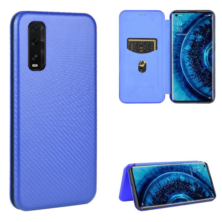 Carbon Fiber Texture Magnetic Horizontal Flip TPU + PC + PU Leather Case with Card Slot, For OPPO Find X2, For OPPO Realme C11, For OPPO Realme C15, For OPPO Reno2 Z / F, For OPPO Reno3 A(Japanese Version), For OPPO Reno4 Pro 5G, For OPPO Reno A       ...