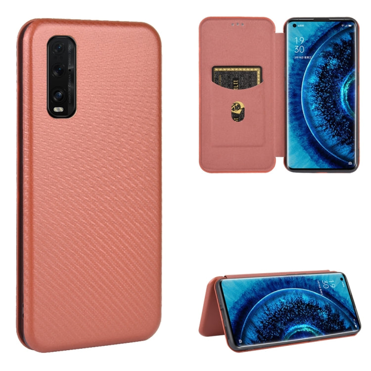 Carbon Fiber Texture Magnetic Horizontal Flip TPU + PC + PU Leather Case with Card Slot, For OPPO Find X2, For OPPO Realme C11, For OPPO Realme C15, For OPPO Reno2 Z / F, For OPPO Reno3 A(Japanese Version), For OPPO Reno4 Pro 5G, For OPPO Reno A       ...