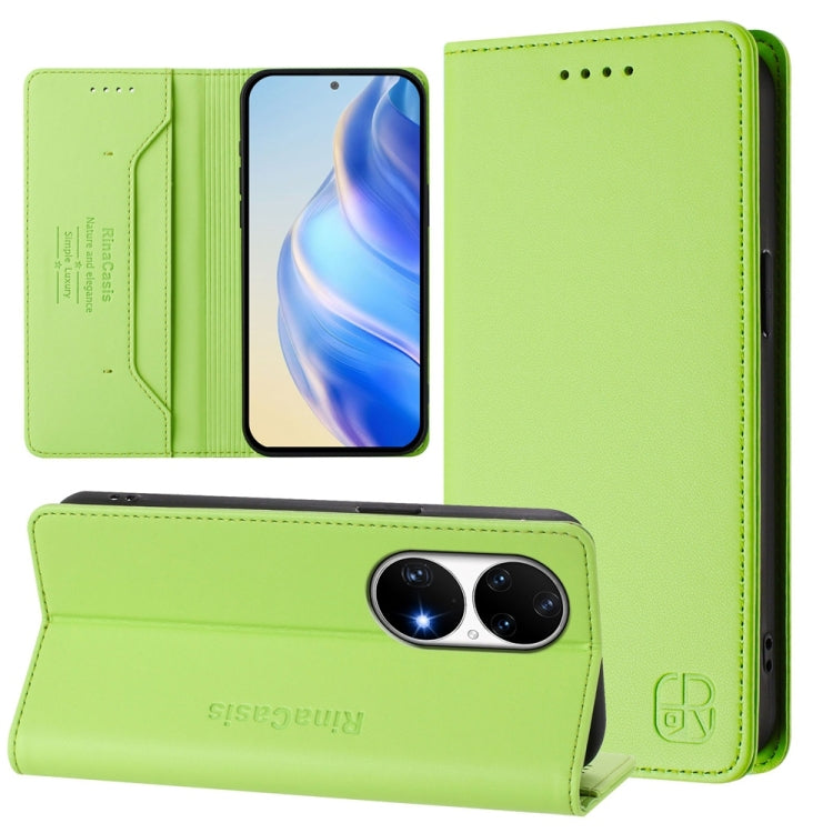 RC01 Dual-Folded Magnetic Suction RFID Leather Phone Case, For Huawei Enjoy 50 / nova Y70 Plus, For Huawei nova 9, For Huawei P50 Pro, For Huawei P50, For Huawei Enjoy 20 SE / Y7a