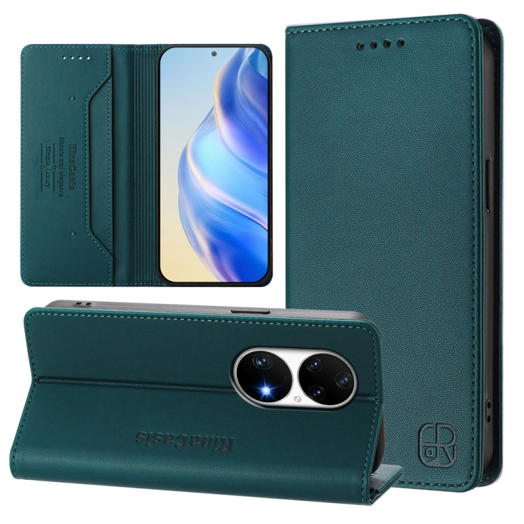 RC01 Dual-Folded Magnetic Suction RFID Leather Phone Case, For Huawei Enjoy 50 / nova Y70 Plus, For Huawei nova 9, For Huawei P50 Pro, For Huawei P50, For Huawei Enjoy 20 SE / Y7a