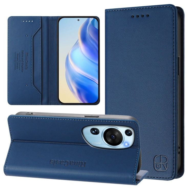 RC01 Dual-Folded Magnetic Suction RFID Leather Phone Case, For Huawei Pura 70, For Huawei Mate 60 Pro / Mate 60 Pro+, For Huawei Mate 60, For Huawei P60 Art, For Huawei P60 / P60 Pro, For Huawei Enjoy 50 Pro / nova Y90