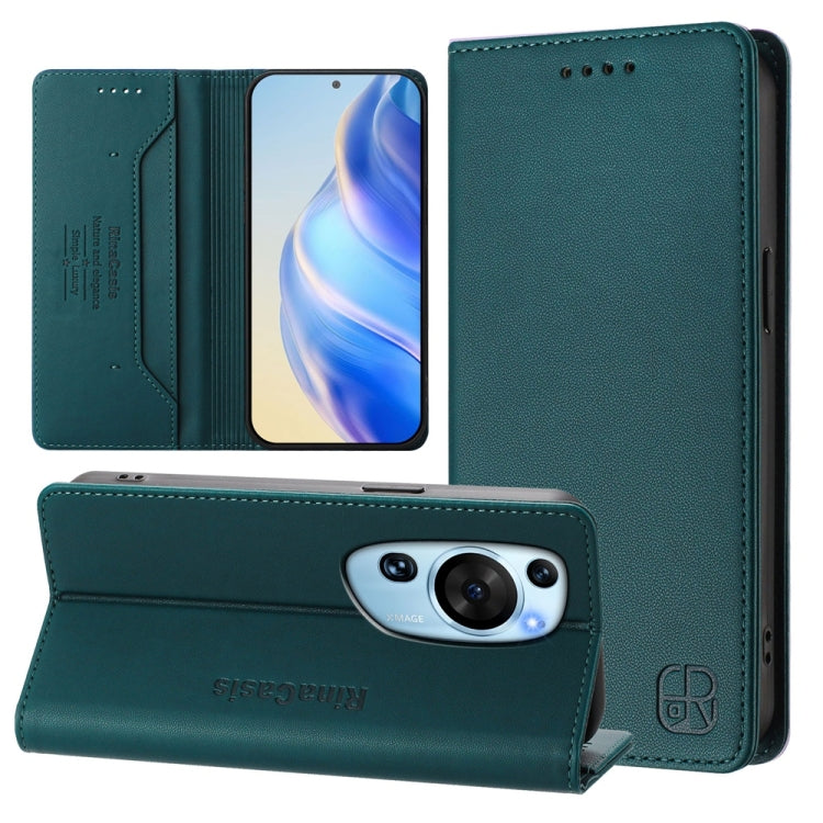RC01 Dual-Folded Magnetic Suction RFID Leather Phone Case, For Huawei Pura 70, For Huawei Mate 60 Pro / Mate 60 Pro+, For Huawei Mate 60, For Huawei P60 Art, For Huawei P60 / P60 Pro, For Huawei Enjoy 50 Pro / nova Y90