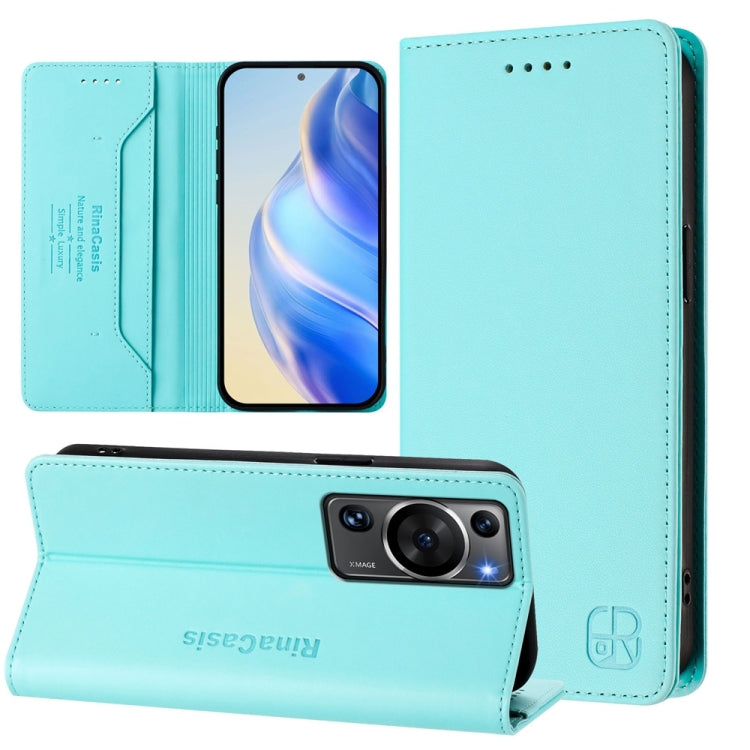RC01 Dual-Folded Magnetic Suction RFID Leather Phone Case, For Huawei Pura 70, For Huawei Mate 60 Pro / Mate 60 Pro+, For Huawei Mate 60, For Huawei P60 Art, For Huawei P60 / P60 Pro, For Huawei Enjoy 50 Pro / nova Y90