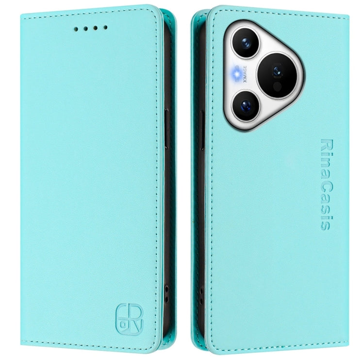 RC01 Dual-Folded Magnetic Suction RFID Leather Phone Case, For Huawei Pura 70, For Huawei Mate 60 Pro / Mate 60 Pro+, For Huawei Mate 60, For Huawei P60 Art, For Huawei P60 / P60 Pro, For Huawei Enjoy 50 Pro / nova Y90