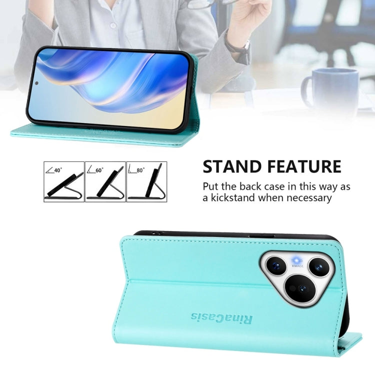 RC01 Dual-Folded Magnetic Suction RFID Leather Phone Case, For Huawei Pura 70, For Huawei Mate 60 Pro / Mate 60 Pro+, For Huawei Mate 60, For Huawei P60 Art, For Huawei P60 / P60 Pro, For Huawei Enjoy 50 Pro / nova Y90