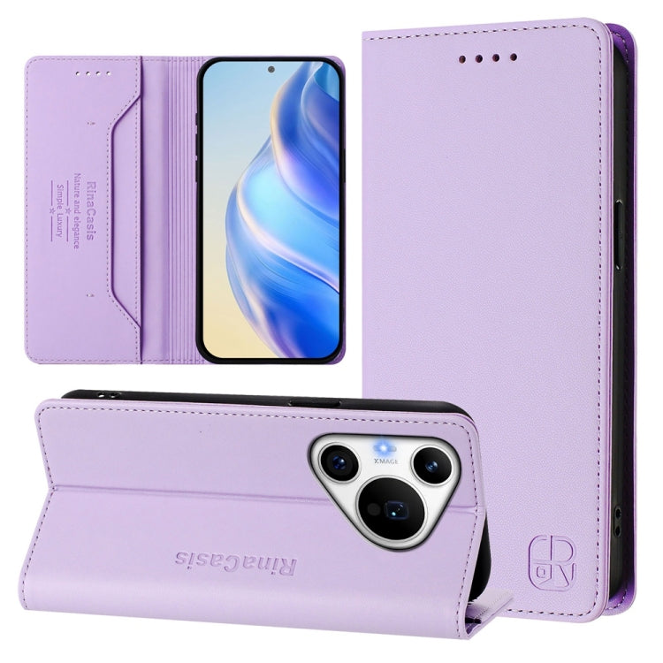 RC01 Dual-Folded Magnetic Suction RFID Leather Phone Case, For Huawei Mate 70, For Huawei Nova 13 Pro, For Huawei Nova 13 / Nova 12, For Huawei Pura 70 Pro / Pura 70 Pro+, For Huawei nova 12i Global, For Huawei nova 12s Global