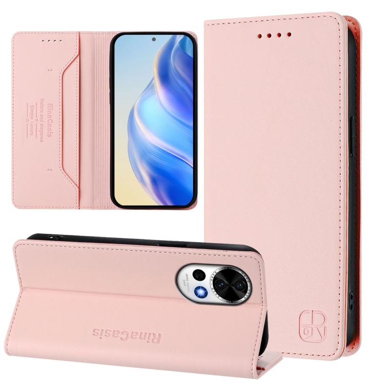 RC01 Dual-Folded Magnetic Suction RFID Leather Phone Case, For Huawei Mate 70, For Huawei Nova 13 Pro, For Huawei Nova 13 / Nova 12, For Huawei Pura 70 Pro / Pura 70 Pro+, For Huawei nova 12i Global, For Huawei nova 12s Global