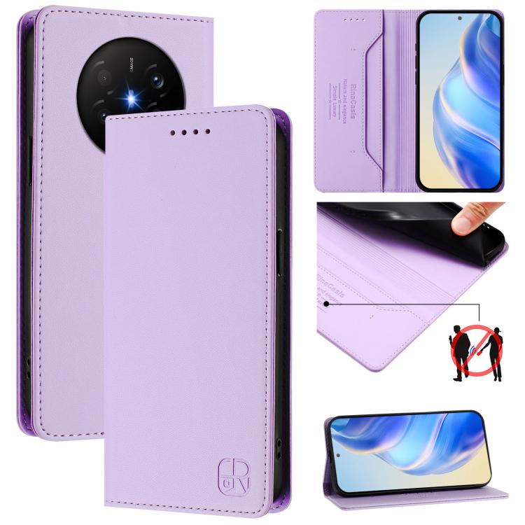 RC01 Dual-Folded Magnetic Suction RFID Leather Phone Case, For Huawei nova 16z / 15 / 14, For Huawei nova 16, For Huawei Pura 90 Pro Max 5G, For Huawei Pura 90 Pro 5G, For Huawei Mate 70 Air 5G, For Huawei Mate 70 Pro