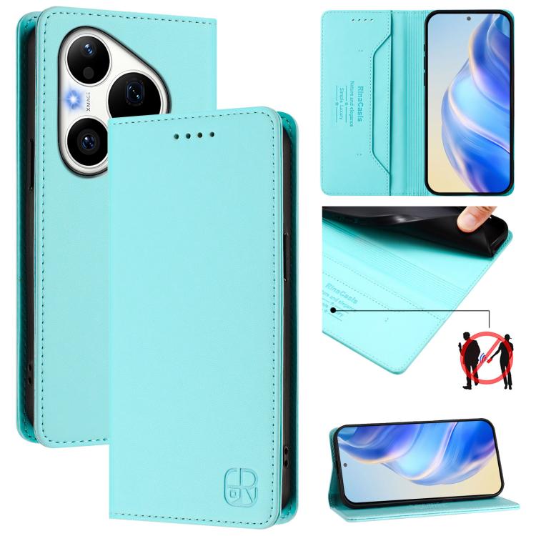 RC01 Dual-Folded Magnetic Suction RFID Leather Phone Case, For Huawei nova 16z / 15 / 14, For Huawei nova 16, For Huawei Pura 90 Pro Max 5G, For Huawei Pura 90 Pro 5G, For Huawei Mate 70 Air 5G, For Huawei Mate 70 Pro