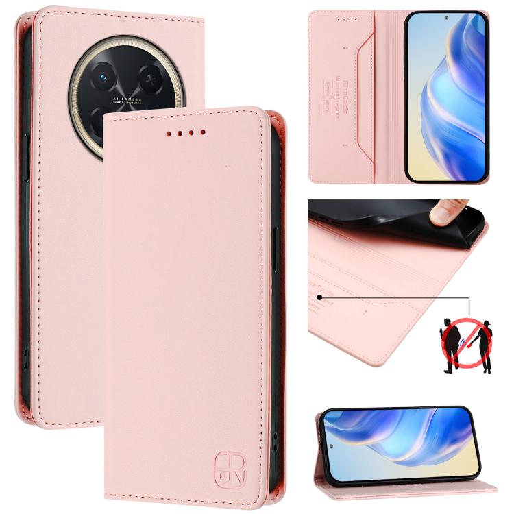 RC01 Dual-Folded Magnetic Suction RFID Leather Phone Case, For Huawei nova 16z / 15 / 14, For Huawei nova 16, For Huawei Pura 90 Pro Max 5G, For Huawei Pura 90 Pro 5G, For Huawei Mate 70 Air 5G, For Huawei Mate 70 Pro