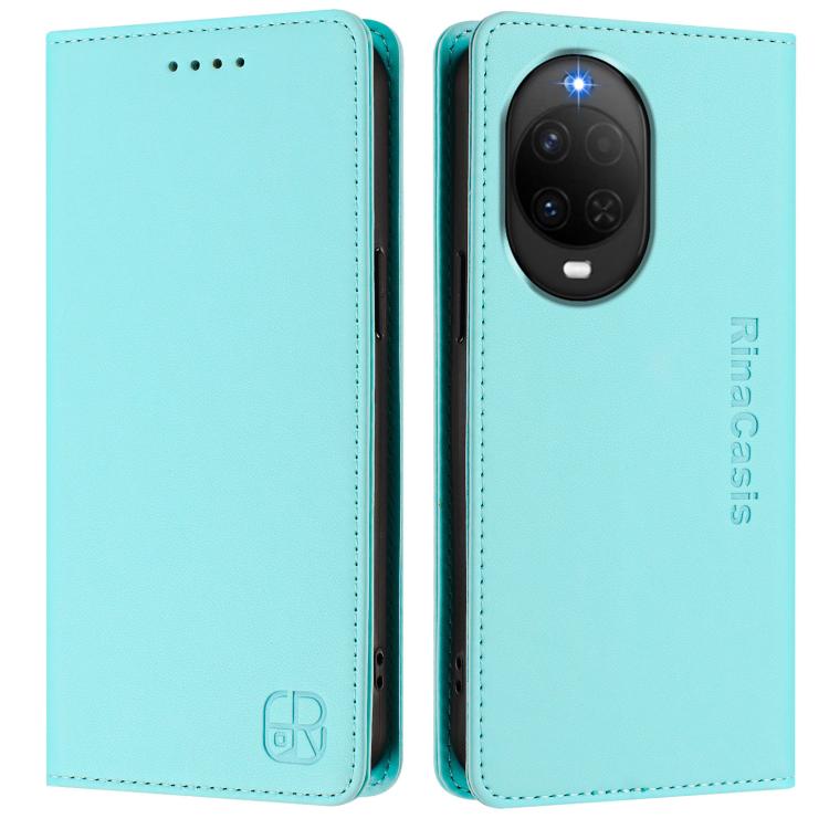 RC01 Dual-Folded Magnetic Suction RFID Leather Phone Case, For Huawei nova 16z / 15 / 14, For Huawei nova 16, For Huawei Pura 90 Pro Max 5G, For Huawei Pura 90 Pro 5G, For Huawei Mate 70 Air 5G, For Huawei Mate 70 Pro