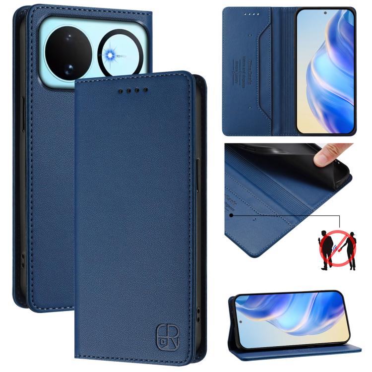 RC01 Dual-Folded Magnetic Suction RFID Leather Phone Case, For Huawei nova 16z / 15 / 14, For Huawei nova 16, For Huawei Pura 90 Pro Max 5G, For Huawei Pura 90 Pro 5G, For Huawei Mate 70 Air 5G, For Huawei Mate 70 Pro