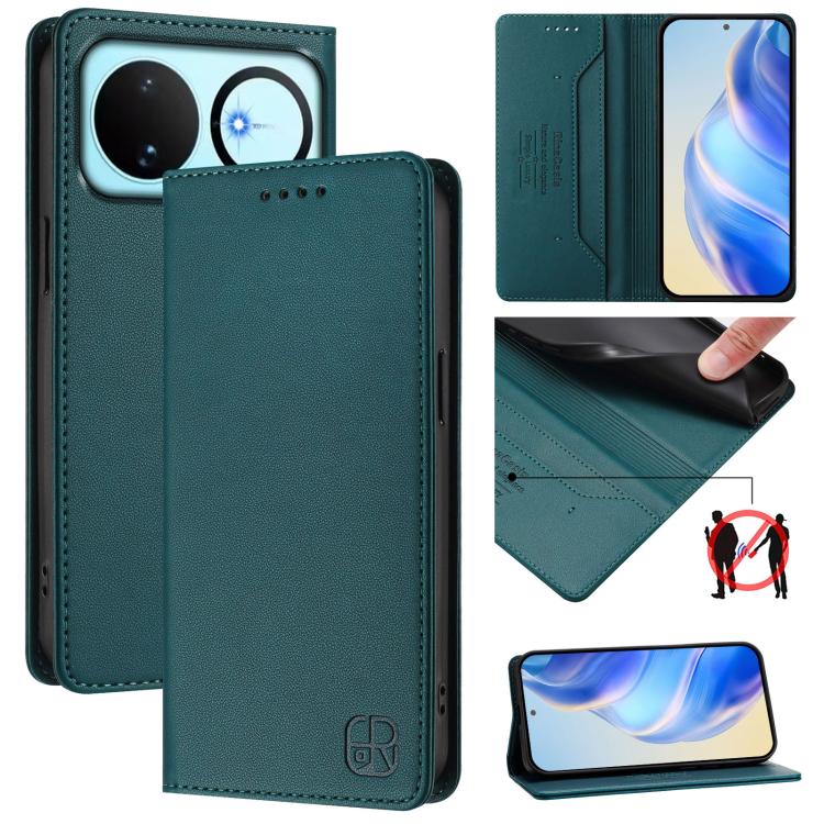 RC01 Dual-Folded Magnetic Suction RFID Leather Phone Case, For Huawei nova 16z / 15 / 14, For Huawei nova 16, For Huawei Pura 90 Pro Max 5G, For Huawei Pura 90 Pro 5G, For Huawei Mate 70 Air 5G, For Huawei Mate 70 Pro