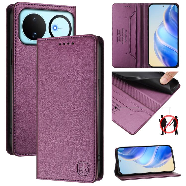 RC01 Dual-Folded Magnetic Suction RFID Leather Phone Case, For Huawei nova 16z / 15 / 14, For Huawei nova 16, For Huawei Pura 90 Pro Max 5G, For Huawei Pura 90 Pro 5G, For Huawei Mate 70 Air 5G, For Huawei Mate 70 Pro
