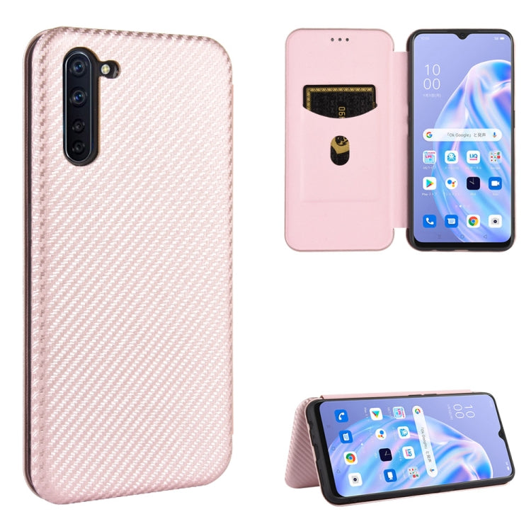 Carbon Fiber Texture Magnetic Horizontal Flip TPU + PC + PU Leather Case with Card Slot, For OPPO Find X2, For OPPO Realme C11, For OPPO Realme C15, For OPPO Reno2 Z / F, For OPPO Reno3 A(Japanese Version), For OPPO Reno4 Pro 5G, For OPPO Reno A       ...