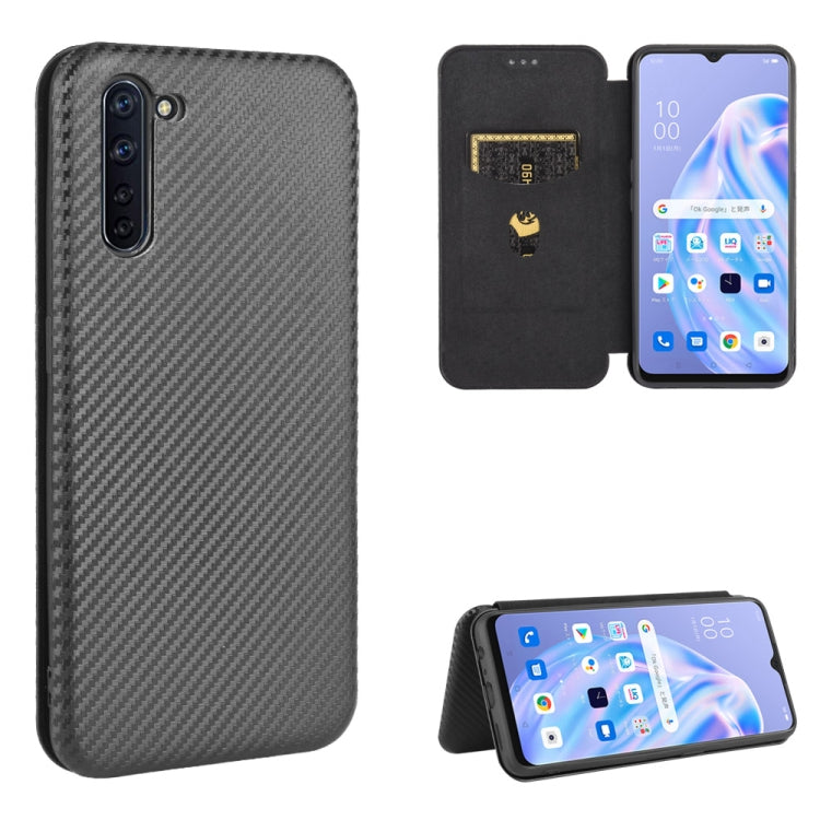 Carbon Fiber Texture Magnetic Horizontal Flip TPU + PC + PU Leather Case with Card Slot, For OPPO Find X2, For OPPO Realme C11, For OPPO Realme C15, For OPPO Reno2 Z / F, For OPPO Reno3 A(Japanese Version), For OPPO Reno4 Pro 5G, For OPPO Reno A       ...
