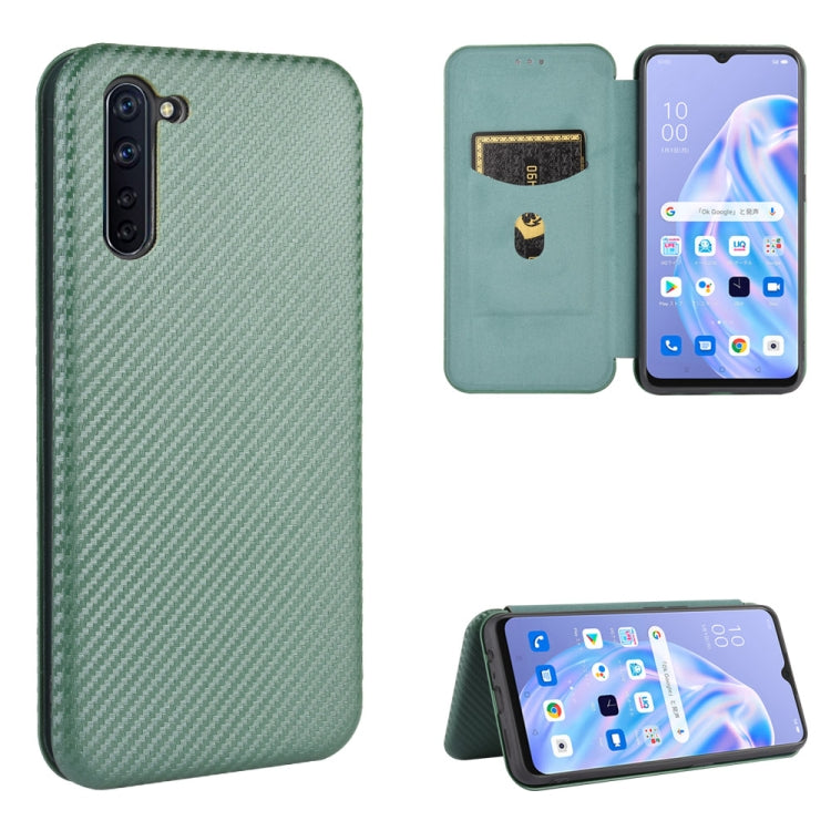 Carbon Fiber Texture Magnetic Horizontal Flip TPU + PC + PU Leather Case with Card Slot, For OPPO Find X2, For OPPO Realme C11, For OPPO Realme C15, For OPPO Reno2 Z / F, For OPPO Reno3 A(Japanese Version), For OPPO Reno4 Pro 5G, For OPPO Reno A       ...
