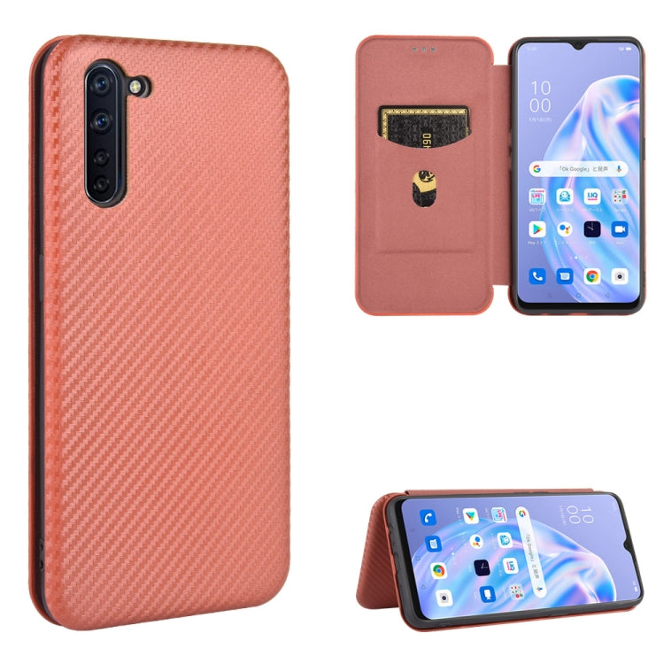 Carbon Fiber Texture Magnetic Horizontal Flip TPU + PC + PU Leather Case with Card Slot, For OPPO Find X2, For OPPO Realme C11, For OPPO Realme C15, For OPPO Reno2 Z / F, For OPPO Reno3 A(Japanese Version), For OPPO Reno4 Pro 5G, For OPPO Reno A       ...