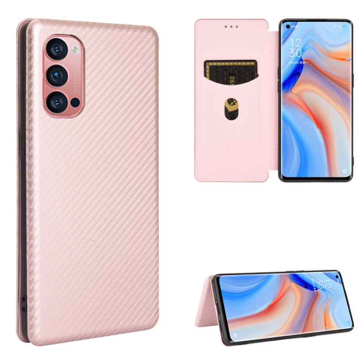 Carbon Fiber Texture Magnetic Horizontal Flip TPU + PC + PU Leather Case with Card Slot, For OPPO Find X2, For OPPO Realme C11, For OPPO Realme C15, For OPPO Reno2 Z / F, For OPPO Reno3 A(Japanese Version), For OPPO Reno4 Pro 5G, For OPPO Reno A       ...