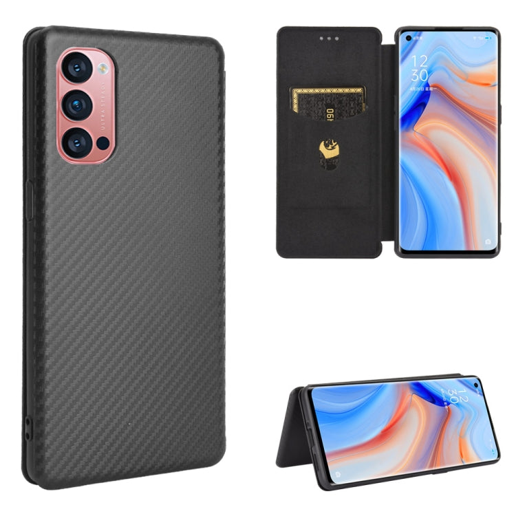 Carbon Fiber Texture Magnetic Horizontal Flip TPU + PC + PU Leather Case with Card Slot, For OPPO Find X2, For OPPO Realme C11, For OPPO Realme C15, For OPPO Reno2 Z / F, For OPPO Reno3 A(Japanese Version), For OPPO Reno4 Pro 5G, For OPPO Reno A       ...