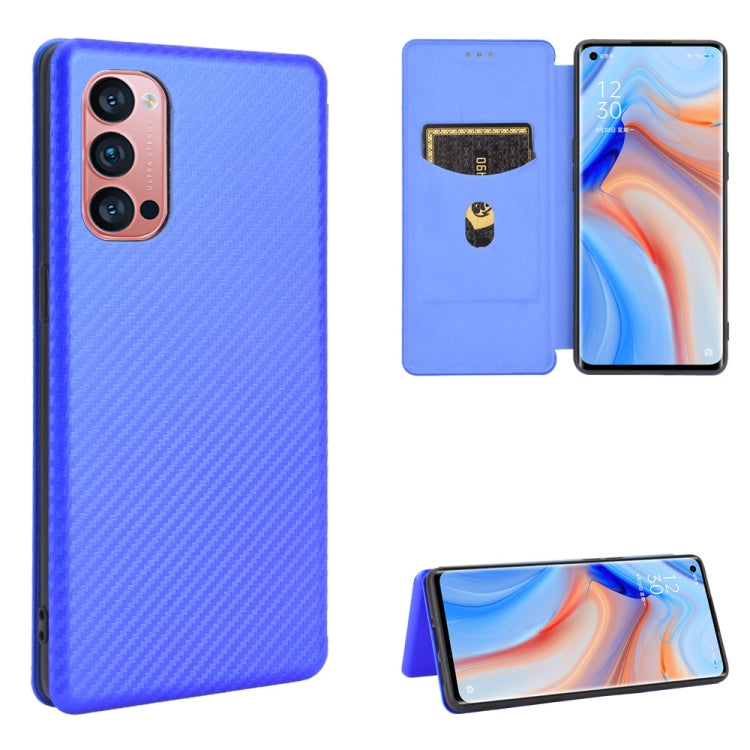 Carbon Fiber Texture Magnetic Horizontal Flip TPU + PC + PU Leather Case with Card Slot, For OPPO Find X2, For OPPO Realme C11, For OPPO Realme C15, For OPPO Reno2 Z / F, For OPPO Reno3 A(Japanese Version), For OPPO Reno4 Pro 5G, For OPPO Reno A       ...