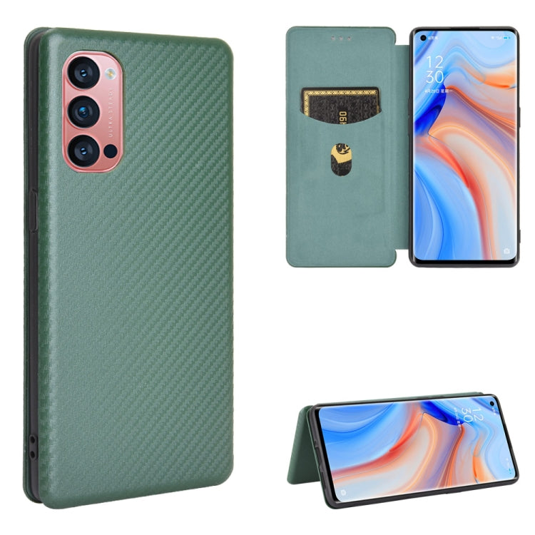 Carbon Fiber Texture Magnetic Horizontal Flip TPU + PC + PU Leather Case with Card Slot, For OPPO Find X2, For OPPO Realme C11, For OPPO Realme C15, For OPPO Reno2 Z / F, For OPPO Reno3 A(Japanese Version), For OPPO Reno4 Pro 5G, For OPPO Reno A       ...
