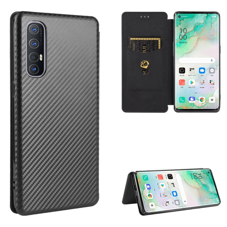 Carbon Fiber Texture Magnetic Horizontal Flip TPU + PC + PU Leather Case with Card Slot, For OPPO Find X2, For OPPO Realme C11, For OPPO Realme C15, For OPPO Reno2 Z / F, For OPPO Reno3 A(Japanese Version), For OPPO Reno4 Pro 5G, For OPPO Reno A       ...