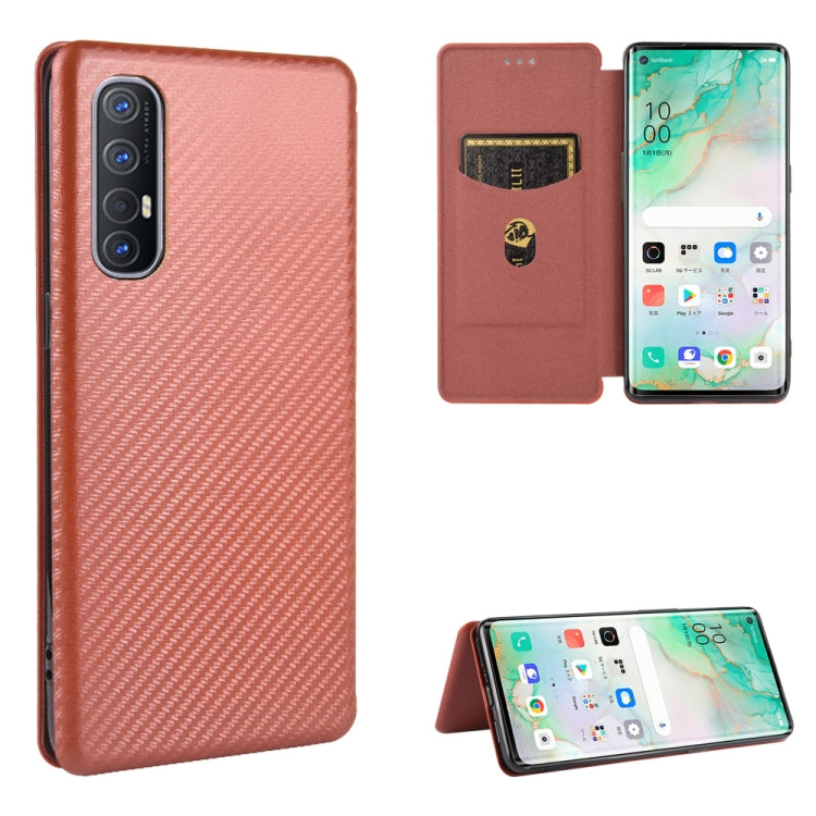 Carbon Fiber Texture Magnetic Horizontal Flip TPU + PC + PU Leather Case with Card Slot, For OPPO Find X2, For OPPO Realme C11, For OPPO Realme C15, For OPPO Reno2 Z / F, For OPPO Reno3 A(Japanese Version), For OPPO Reno4 Pro 5G, For OPPO Reno A       ...