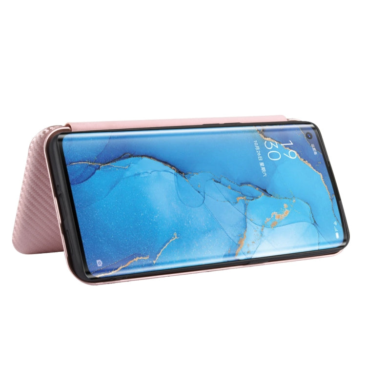 Carbon Fiber Texture Magnetic Horizontal Flip TPU + PC + PU Leather Case with Card Slot, For OPPO Reno3 Pro 5G / Find X2 Neo, For OPPO Reno4 4G, For OPPO Reno4 5G, For OPPO Reno4 Pro 4G, For OPPO Rnoe Ace, For OPPO Realme 5 Pro / Realme Q              ...