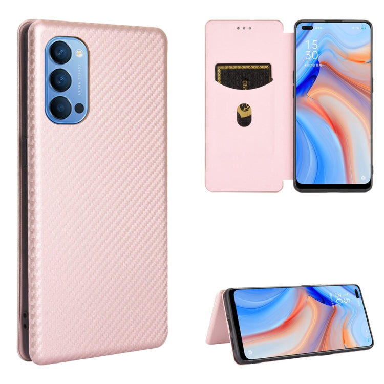 Carbon Fiber Texture Magnetic Horizontal Flip TPU + PC + PU Leather Case with Card Slot, For OPPO Reno3 Pro 5G / Find X2 Neo, For OPPO Reno4 4G, For OPPO Reno4 5G, For OPPO Reno4 Pro 4G, For OPPO Rnoe Ace, For OPPO Realme 5 Pro / Realme Q              ...
