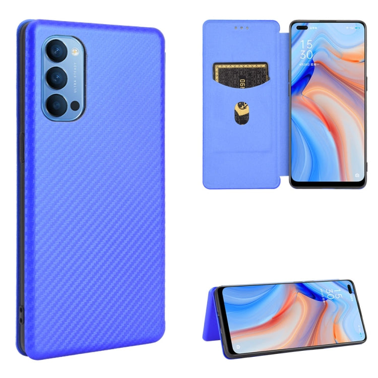 Carbon Fiber Texture Magnetic Horizontal Flip TPU + PC + PU Leather Case with Card Slot, For OPPO Reno3 Pro 5G / Find X2 Neo, For OPPO Reno4 4G, For OPPO Reno4 5G, For OPPO Reno4 Pro 4G, For OPPO Rnoe Ace, For OPPO Realme 5 Pro / Realme Q              ...