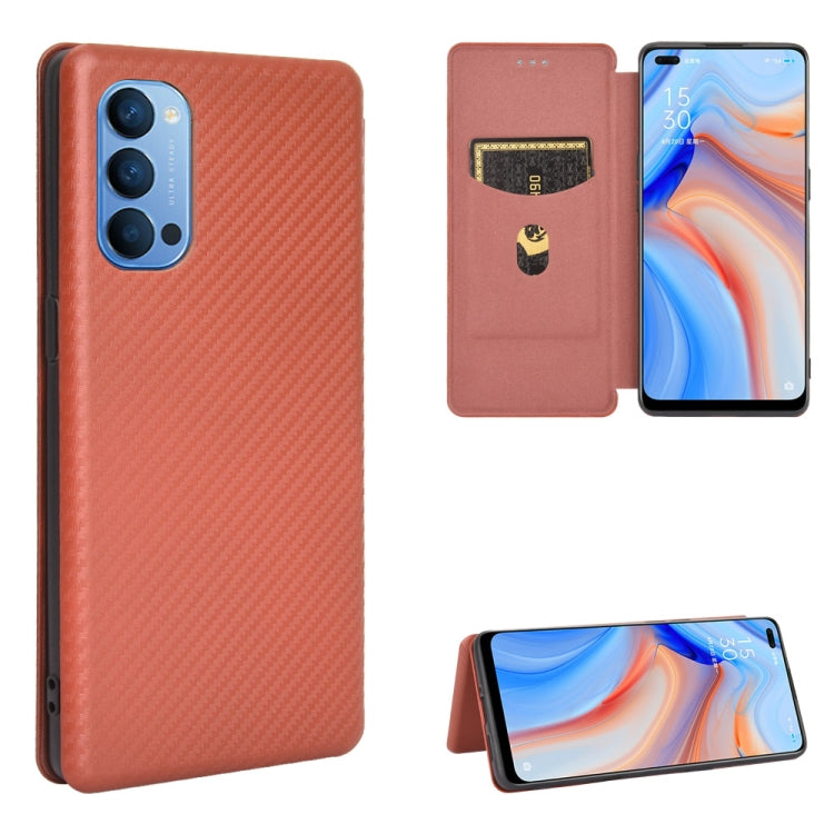 Carbon Fiber Texture Magnetic Horizontal Flip TPU + PC + PU Leather Case with Card Slot, For OPPO Reno3 Pro 5G / Find X2 Neo, For OPPO Reno4 4G, For OPPO Reno4 5G, For OPPO Reno4 Pro 4G, For OPPO Rnoe Ace, For OPPO Realme 5 Pro / Realme Q              ...