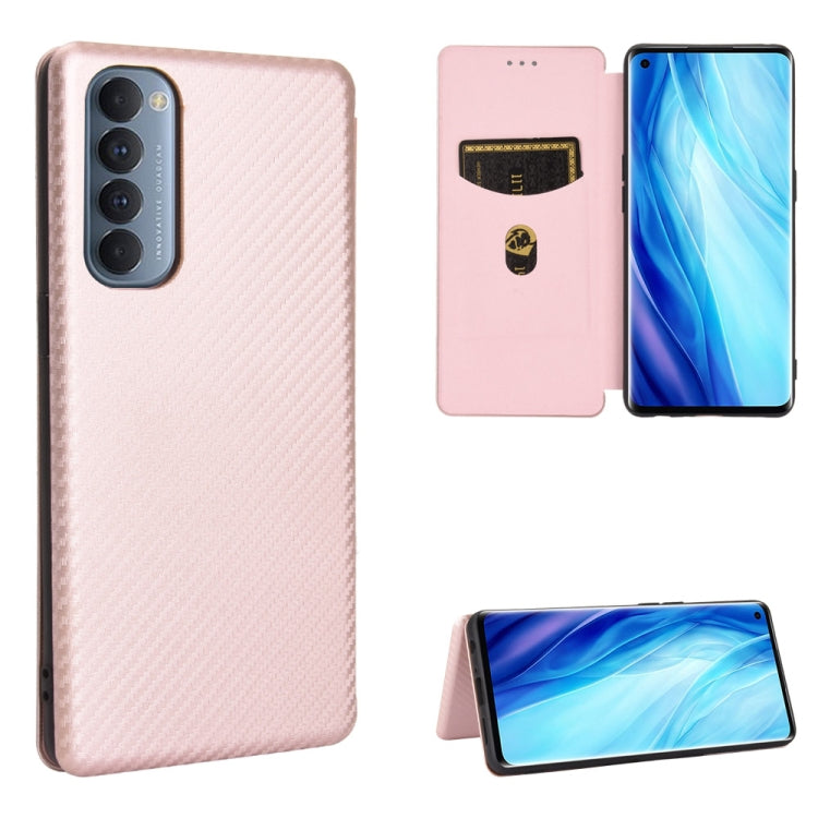 Carbon Fiber Texture Magnetic Horizontal Flip TPU + PC + PU Leather Case with Card Slot, For OPPO Reno3 Pro 5G / Find X2 Neo, For OPPO Reno4 4G, For OPPO Reno4 5G, For OPPO Reno4 Pro 4G, For OPPO Rnoe Ace, For OPPO Realme 5 Pro / Realme Q              ...
