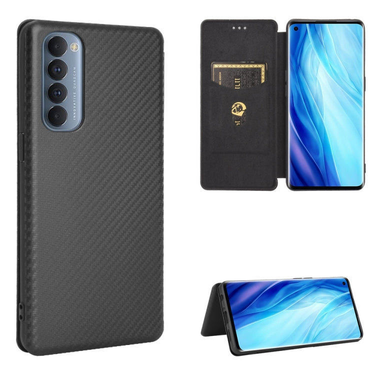Carbon Fiber Texture Magnetic Horizontal Flip TPU + PC + PU Leather Case with Card Slot, For OPPO Reno3 Pro 5G / Find X2 Neo, For OPPO Reno4 4G, For OPPO Reno4 5G, For OPPO Reno4 Pro 4G, For OPPO Rnoe Ace, For OPPO Realme 5 Pro / Realme Q              ...