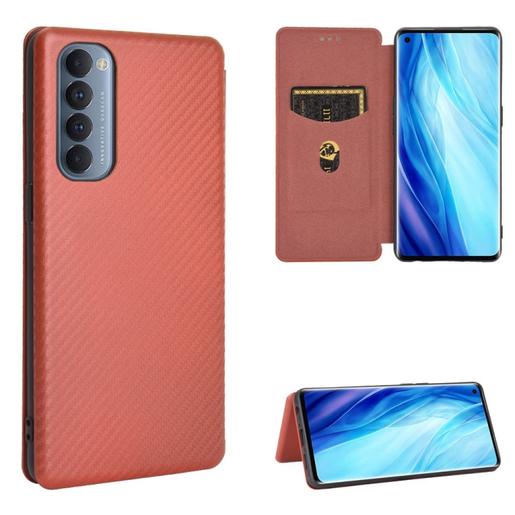 Carbon Fiber Texture Magnetic Horizontal Flip TPU + PC + PU Leather Case with Card Slot, For OPPO Reno3 Pro 5G / Find X2 Neo, For OPPO Reno4 4G, For OPPO Reno4 5G, For OPPO Reno4 Pro 4G, For OPPO Rnoe Ace, For OPPO Realme 5 Pro / Realme Q              ...