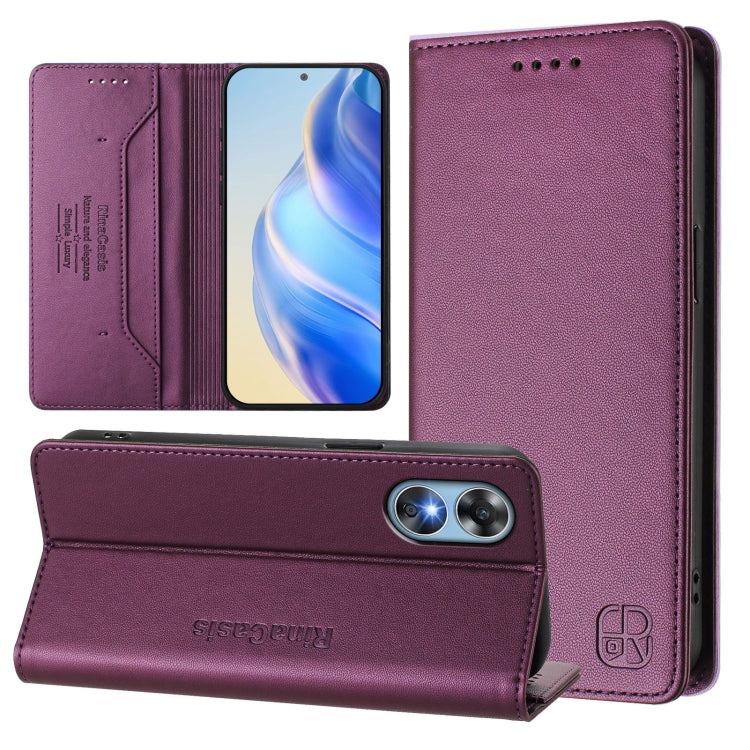 RC01 Dual-Folded Magnetic Suction RFID Leather Phone Case, For OPPO Reno9 5G / Reno9 Pro 5G, For OPPO A17 4G Global / A17k, For OPPO A77 5G / A97 5G, For OPPO Reno8 Pro 5G Global, For OPPO Reno8 5G, For OPPO A36 4G / A76 4G / A96 4G / K10 4G