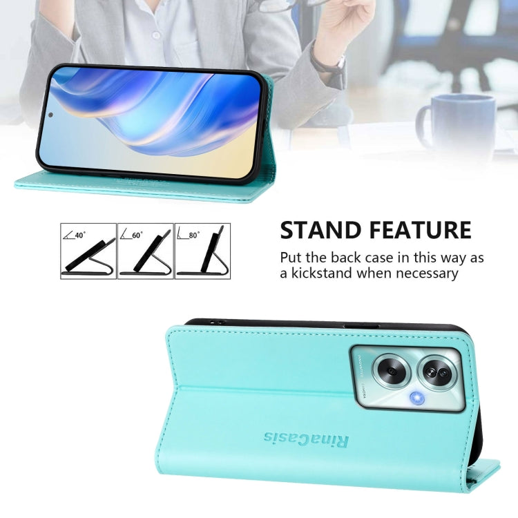 RC01 Dual-Folded Magnetic Suction RFID Leather Phone Case, For OPPO A79 5G Global