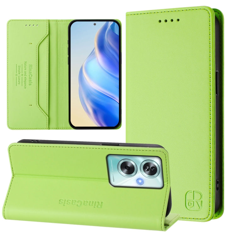 RC01 Dual-Folded Magnetic Suction RFID Leather Phone Case, For OPPO A79 5G Global