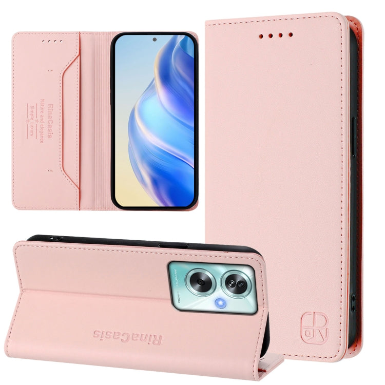RC01 Dual-Folded Magnetic Suction RFID Leather Phone Case, For OPPO A79 5G Global