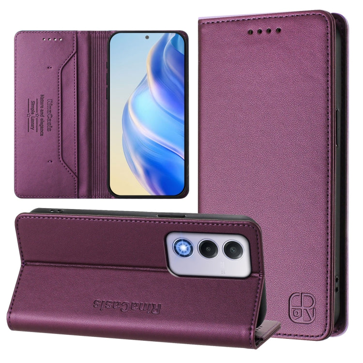 RC01 Dual-Folded Magnetic Suction RFID Leather Phone Case, For OPPO A80 5G EU / K12x 5G, For OPPO K12x 5G Global, For OPPO Reno12 F 5G / 4G Global, For OPPO Reno12 Pro 5G Global, For OPPO Reno12 5G Global, For OPPO A2 Pro 5G / F27 Pro 5G
