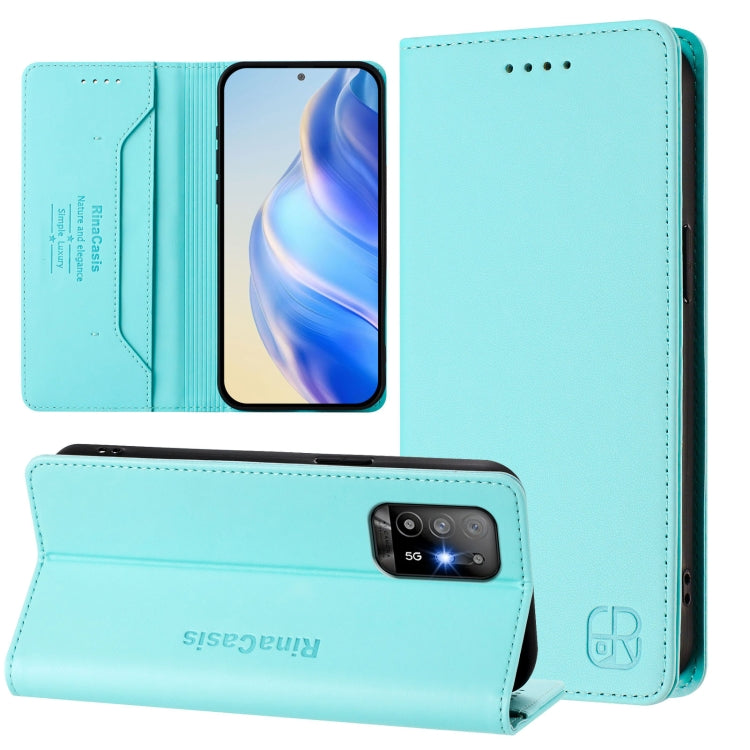 RC01 Dual-Folded Magnetic Suction RFID Leather Phone Case, For OPPO A94 5G, For OPPO A54 5G / A74 5G / A93 5G, For OPPO Reno5 5G / 4G / Find X3 Lite, For OPPO F19 Pro, For OPPO A72 / A52 / A92 4G, For OPPO A92s 5G