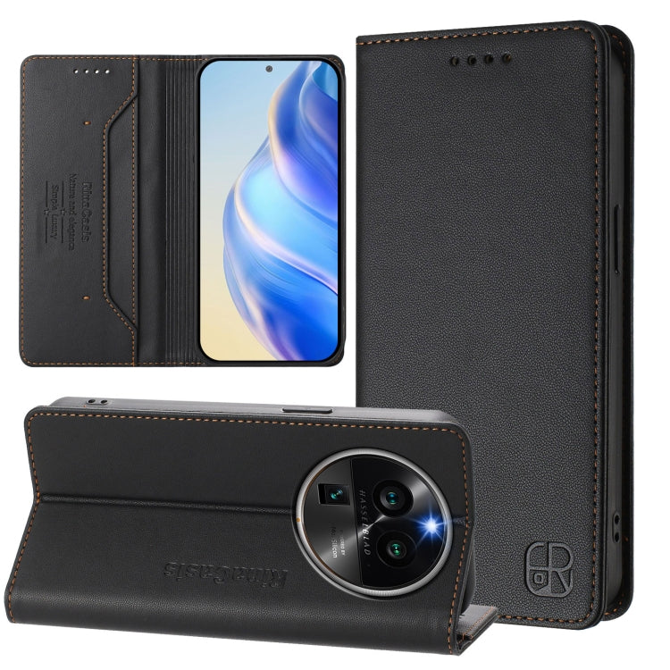 RC01 Dual-Folded Magnetic Suction RFID Leather Phone Case, For OPPO A78 5G / A1x 5G, For OPPO Reno8 T 4G, For OPPO Find X6 Pro, For OPPO Find X6, For OPPO A1 Pro 5G / Reno8 T 5G Global, For OPPO A57 4G / A77 4G